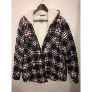 Boston Traders Fleece Lining Plaid Jacket w/ Hood